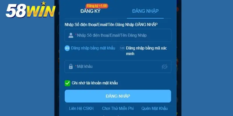 Cách đăng nhập 58win cực nhanh